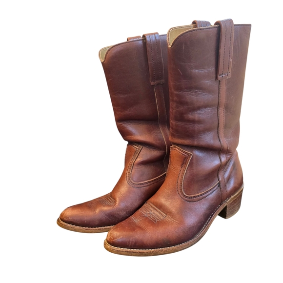 Brown Leather Cowboy Boots - Picture 6 of 13